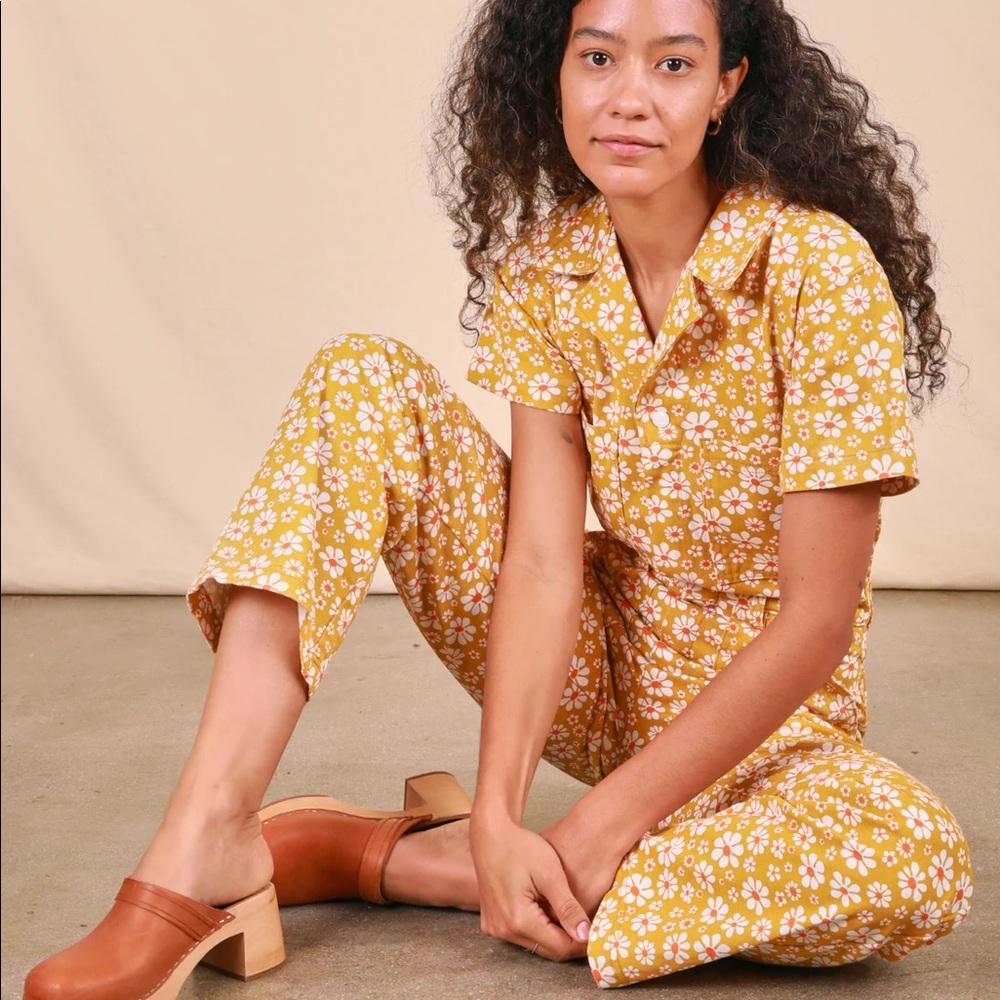 NWOT Big Bud Press short sleeve jumpsuit in lazy daisy, XS